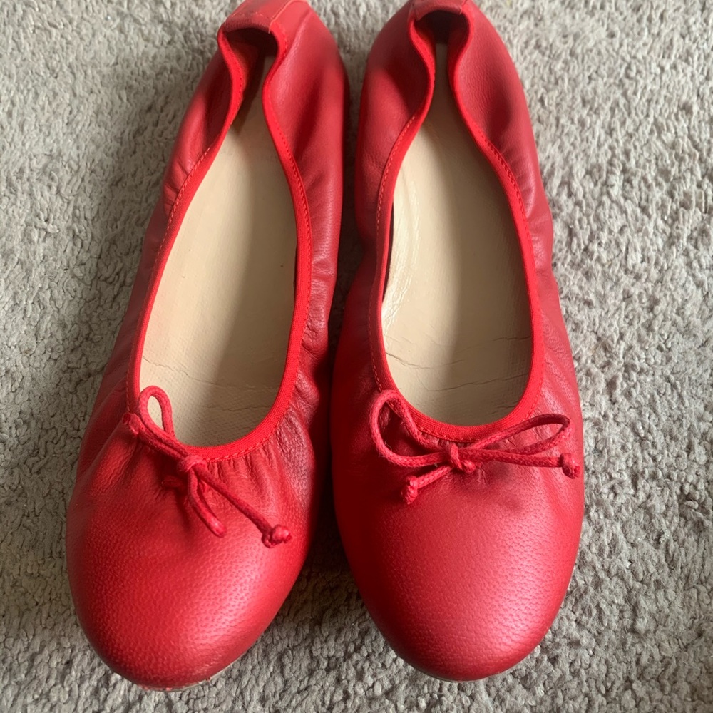 Flat Red Italian Shoes